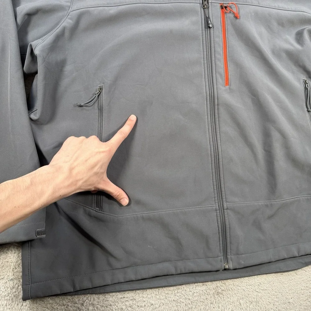 The North Face Jacket Mens 3XL Grey Fleece Full Zip Pocket Long Sleeve Outdoor